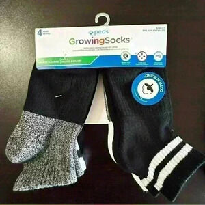 BNWT Peds - Growing Socks 4 pairs per pack Size Med to Large Anklet Cotton Rich